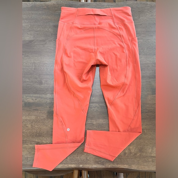Lululemon Time To Sweat Tight 28inch Brick Rose Womens Leggings. Size 12 - Picture 3 of 7